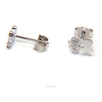 NSA|Argento 925 : orecchini donna zirconi bianchi bambino e bambina