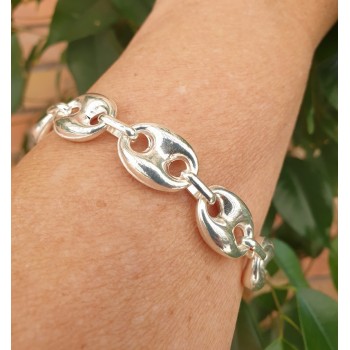 NSA|NALBORI 925 Sterling Silver bracelet marine link 13x18