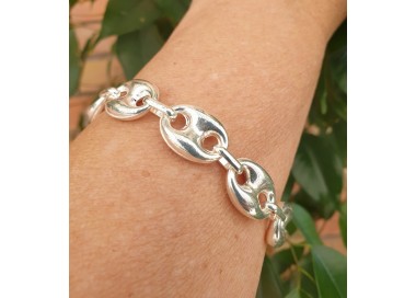 NSA|NALBORI 925 Sterling Silver bracelet marine link 13x18