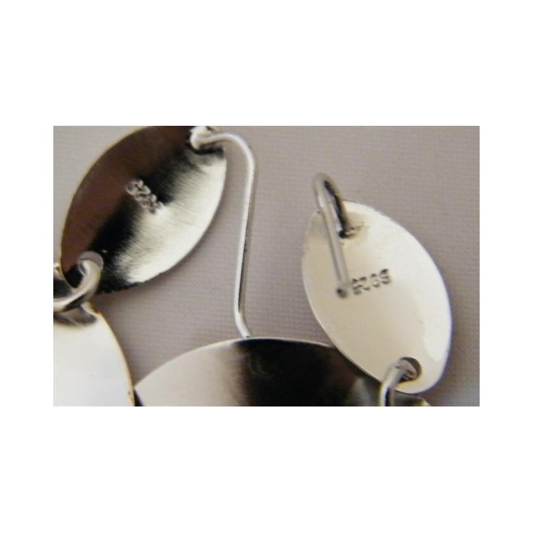 NSA|Argento 925 Rodiato : Orecchini medaglie rose' incise