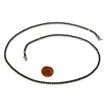 NSA|Argento 925 : Collana Collier donna modello Tennis con zirconi neri griffe 2,5 mm taglio brillante