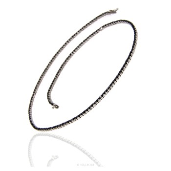 NSA|silver 925: Necklace Collier Tennis woman model with cubic zirconia blacks jaws 2.5mm brilliant cut