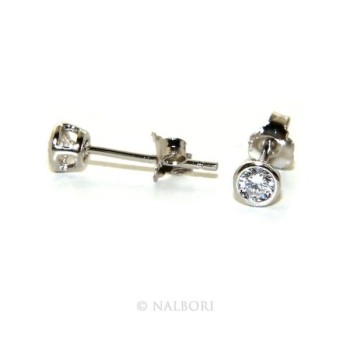 NSA|Argento 925 : Orecchini cipollino 3 mm punto luce con zircone. per uomo e donna
