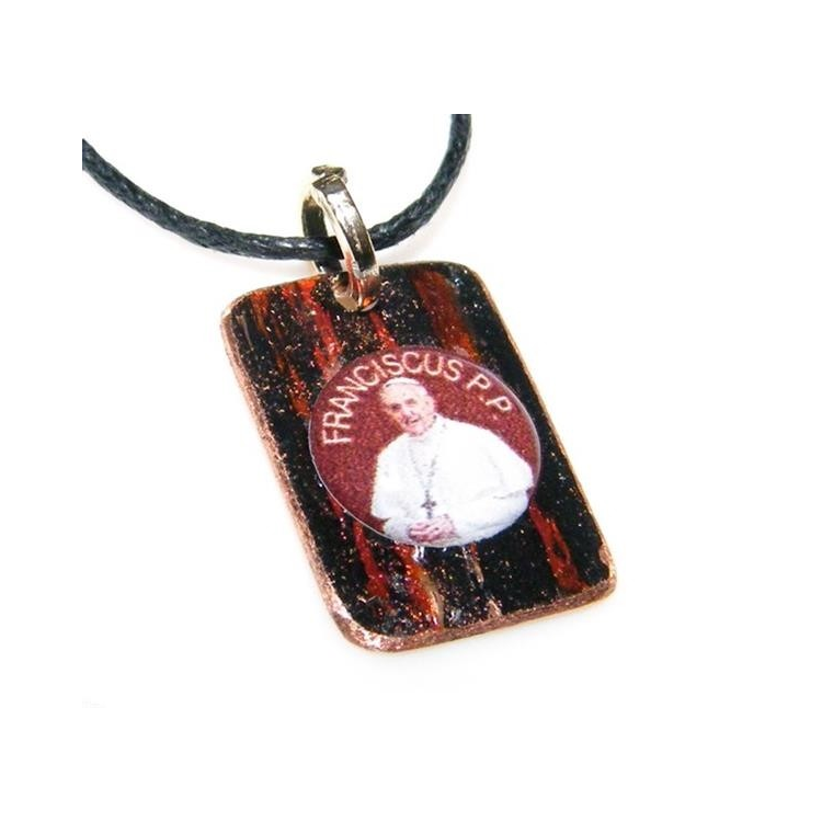 NSA|Medaglietta Rame 999 copperfantasy nero rosso immagine papa francesco serie giubileo