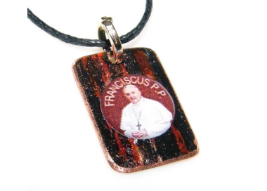 NSA|Medaglietta Rame 999 copperfantasy nero rosso immagine papa francesco serie giubileo