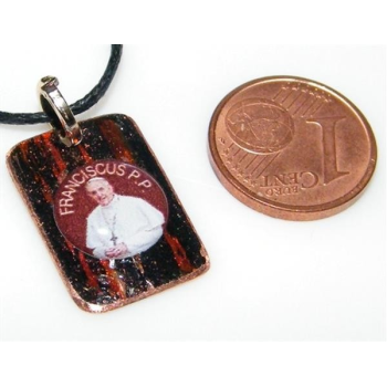 NSA|Medaglietta Rame 999 copperfantasy nero rosso immagine papa francesco serie giubileo