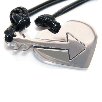 NSA|steel arrow heart necklaces to break him and her friends with waxed lace for men and women