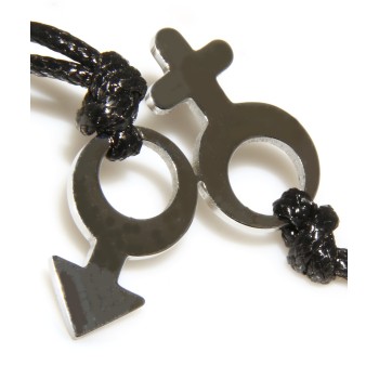 NSA|necklaces steel male female his and her pair with broken waxed lace