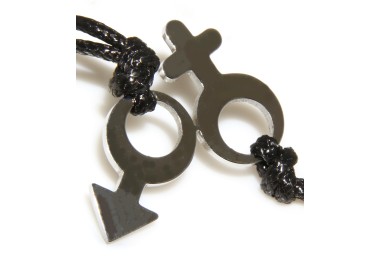 NSA|necklaces steel male female his and her pair with broken waxed lace