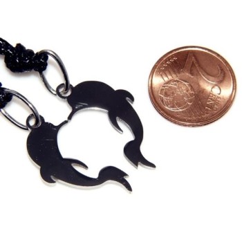 NSA|Acciaio Inossidabile  : pendente da spezzare lui e lei o amicizia con laccio cerato DELFINO