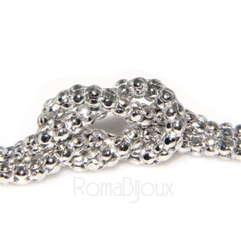 NSA|Argento 925 : bracciale popcorn doppio con nodo piano per uomo e donna 18