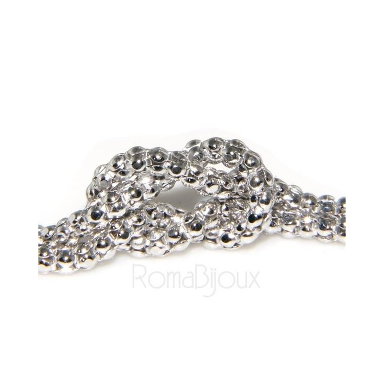 NSA|Argento 925 : bracciale popcorn doppio con nodo piano per uomo e donna 18