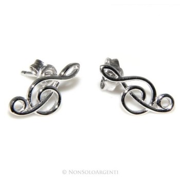NSA|Argento 925  : orecchini donna chiave di sol violino