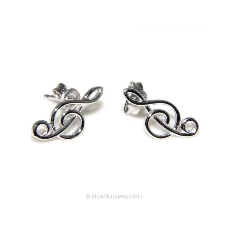 NSA|Argento 925  : orecchini donna chiave di sol violino