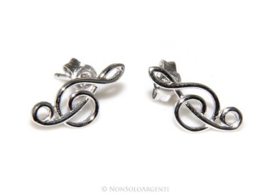 NSA|Argento 925  : orecchini donna chiave di sol violino