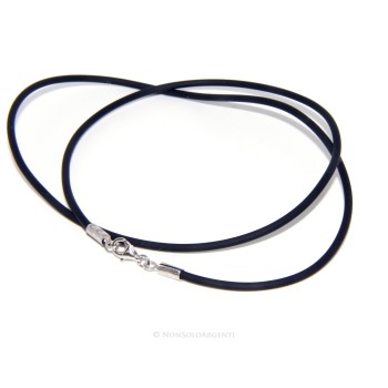 NSA|Rubber choker for pendant. with 925 SILVER clasp