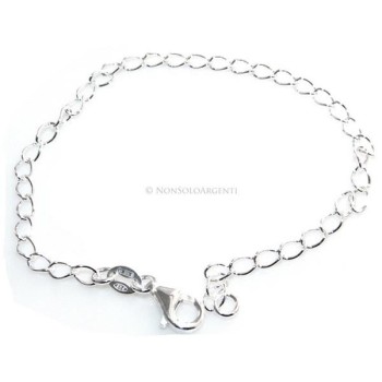 NSA|Bracciale catena uomo o donna  in  Argento 925 rodiato oro bianco o argentato base per ciondoli pendenti