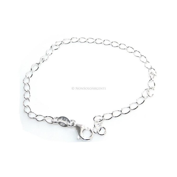 NSA|Bracciale catena uomo o donna  in  Argento 925 rodiato oro bianco o argentato base per ciondoli pendenti