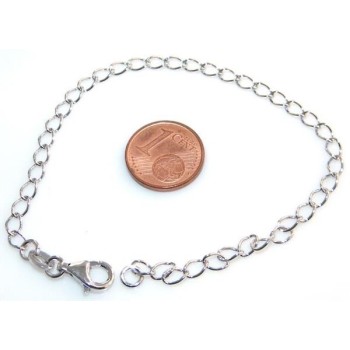 NSA|Bracciale catena uomo o donna  in  Argento 925 rodiato oro bianco o argentato base per ciondoli pendenti