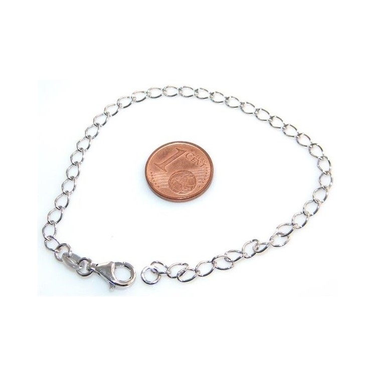 NSA|Bracciale catena uomo o donna  in  Argento 925 rodiato oro bianco o argentato base per ciondoli pendenti