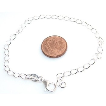 NSA|Bracciale catena uomo o donna  in  Argento 925 rodiato oro bianco o argentato base per ciondoli pendenti