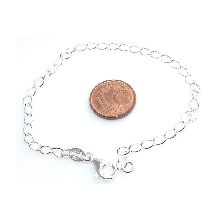 NSA|Bracciale catena uomo o donna  in  Argento 925 rodiato oro bianco o argentato base per ciondoli pendenti