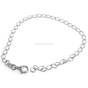 NSA|Bracciale catena uomo o donna  in  Argento 925 rodiato oro bianco o argentato base per ciondoli pendenti