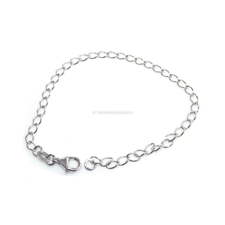 NSA|Bracciale catena uomo o donna  in  Argento 925 rodiato oro bianco o argentato base per ciondoli pendenti