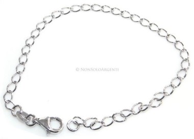 NSA|Bracciale catena uomo o donna  in  Argento 925 rodiato oro bianco o argentato base per ciondoli pendenti