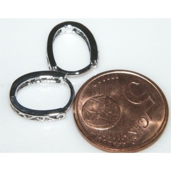 NSA|Orecchini donna o uomo a cerchio Ovali 4 zirconi brillante piccoli  Lamin ORO 18k Gold Filled