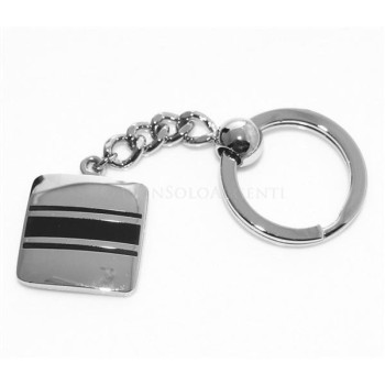 NSA|Square steel keyring with enamelled bands for house and car keys