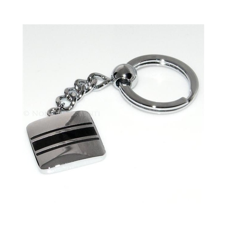 NSA|Portachiavi acciaio uomo quadrato con bande smaltate
