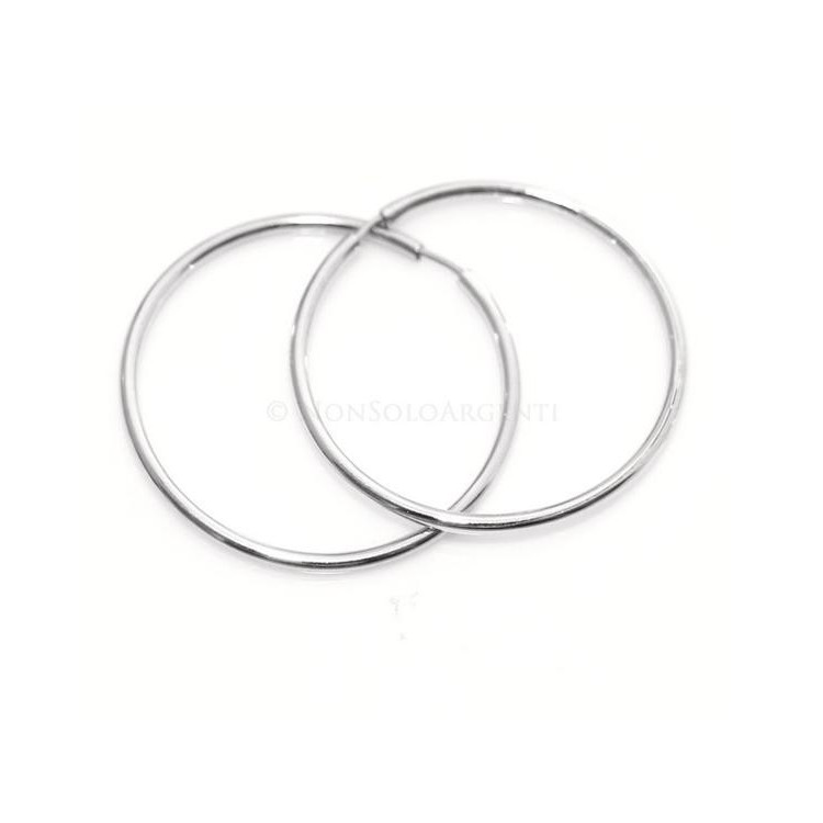 NSA|Argento 925 : orecchini donna anelle cerchi lisci tubo varie misure