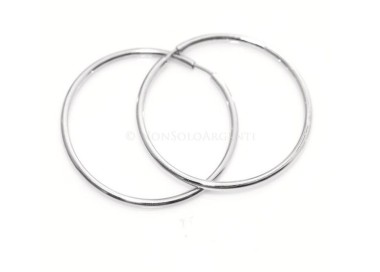 NSA|Argento 925 : orecchini donna anelle cerchi lisci tubo varie misure