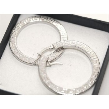 NSA|Argento 925 : orecchini donna anelle cerchi lavorati a nido d'ape con greca