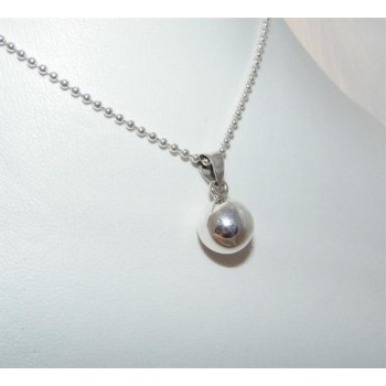 NSA|Ciondolo Tutto in Argento 925 : Pallina sfera piccola con Chiama Angeli 12 mm + catena