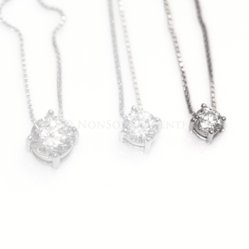 NSA|Argento 925 : Collana Collier uomo donna punto luce brillante zircone bianco  4 - 5 - 6 - 7  mm