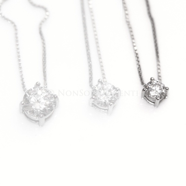 NSA|Argento 925 : Collana Collier uomo donna punto luce brillante zircone bianco  4 - 5 - 6 - 7  mm