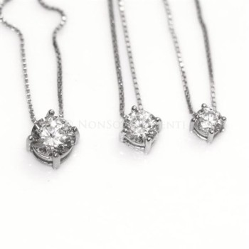 NSA|Argento 925 : Collana Collier uomo donna punto luce brillante zircone bianco  4 - 5 - 6 - 7  mm