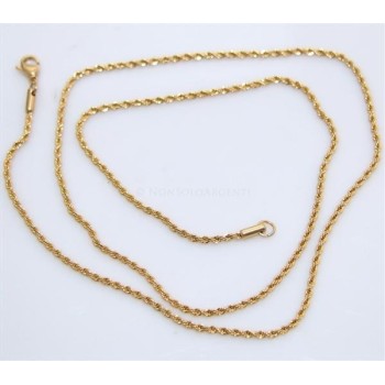 NSA|Acciaio : Collana uomo / donna Stainless Steel silver oro dorato cavetto ritorta 60 cm x 2 mm