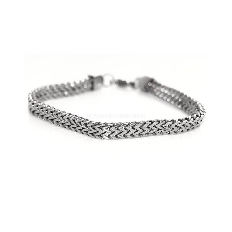 NSA|Acciaio anallergico e inossidabile : Collana o Bracciale doppia spiga snake piatto