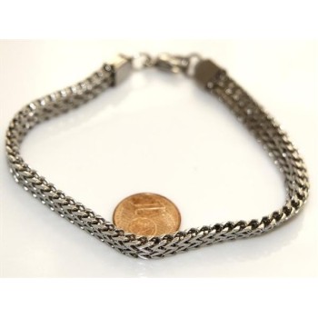 NSA|Acciaio anallergico e inossidabile : Collana o Bracciale doppia spiga snake piatto