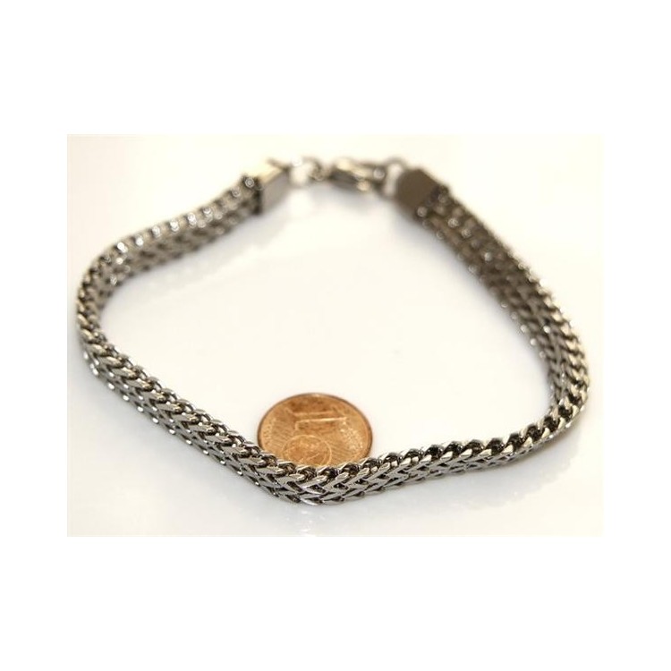 NSA|Acciaio anallergico e inossidabile : Collana o Bracciale doppia spiga snake piatto