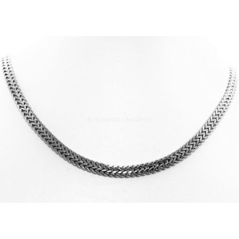 NSA|Acciaio anallergico e inossidabile : Collana o Bracciale doppia spiga snake piatto