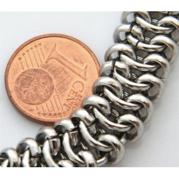 NSA|Acciaio : Collana uomo / donna Stainless Steel bizantina da 11 mm lunga 56 cm