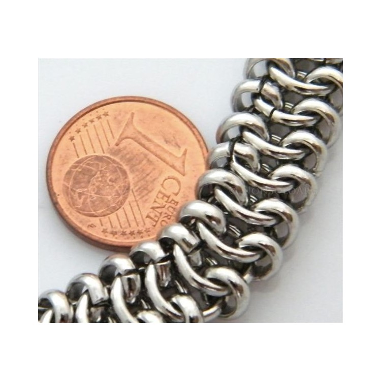 NSA|Acciaio : Collana uomo / donna Stainless Steel bizantina da 11 mm lunga 56 cm