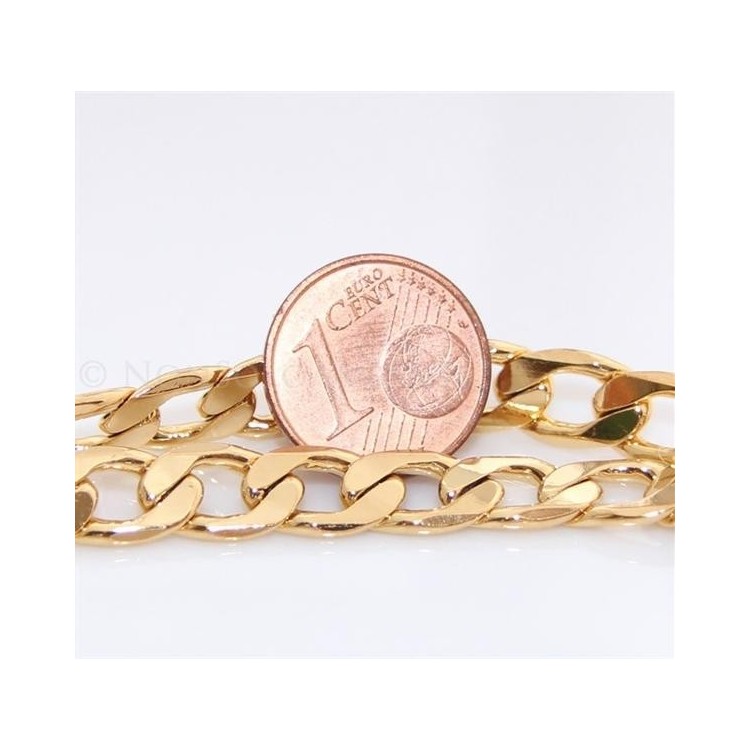 NSA|Collana Uomo o Donna Catena grumetta  da 7 mm  Lamin ORO GIALLO 18k Gold FILLED lunga 60 cm