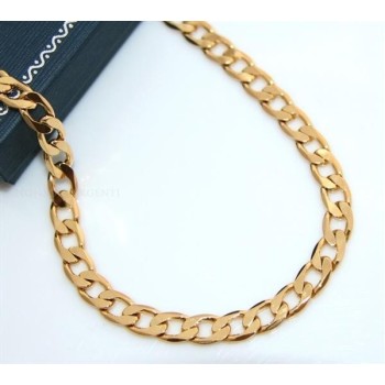 NSA|Collana Uomo o Donna Catena grumetta  da 7 mm  Lamin ORO GIALLO 18k Gold FILLED lunga 60 cm