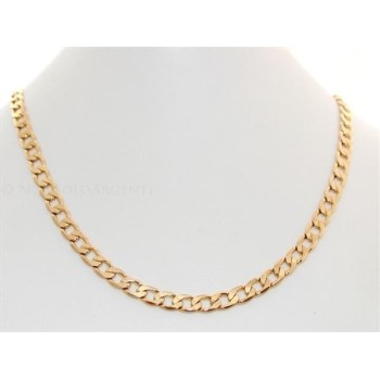 NSA|Collana Uomo o Donna Catena grumetta  da 7 mm  Lamin ORO GIALLO 18k Gold FILLED lunga 60 cm