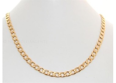 NSA|Collana Uomo o Donna Catena grumetta  da 7 mm  Lamin ORO GIALLO 18k Gold FILLED lunga 60 cm